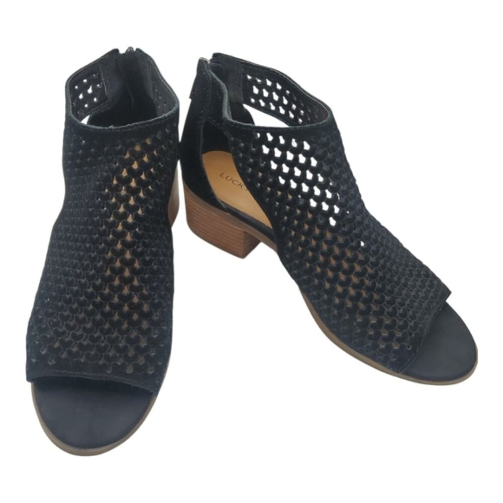 Lucky Brand Black Open-Toe Heels